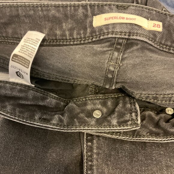 Levi's Superlow Boot Cut Jeans 28 Muted Black - Picture 11 of 11